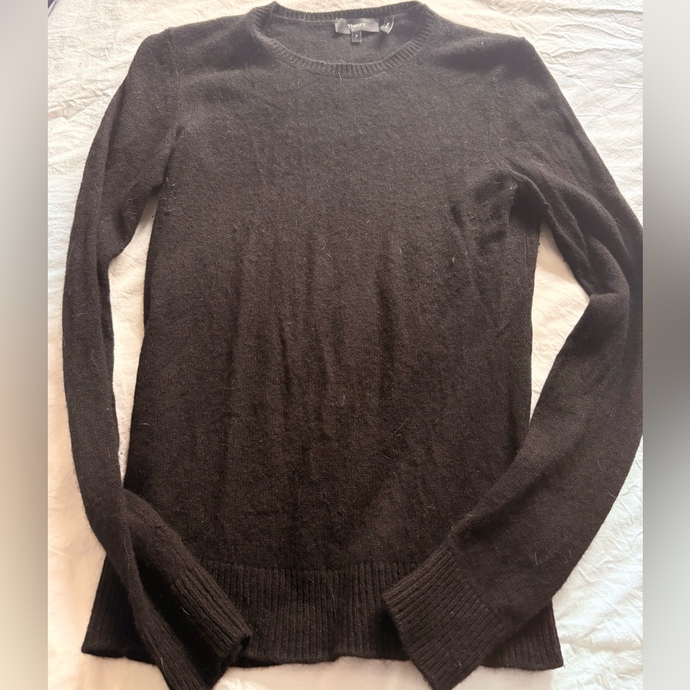 Theory Black Crew Neck Sweater